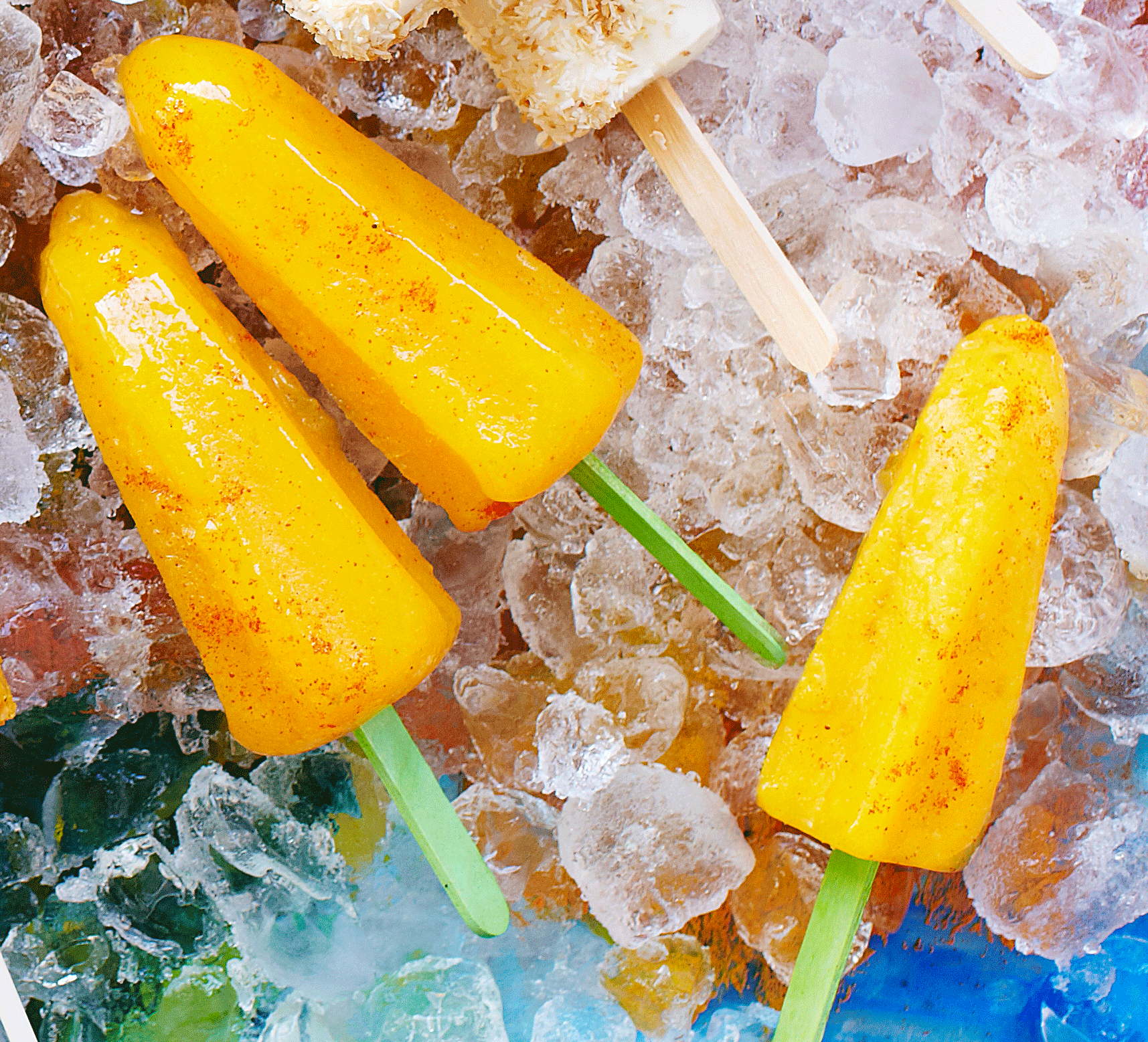 Mango, chilli & tequila ice lollies