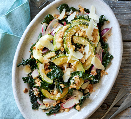 Maple-roasted marrow on cavolo nero salad