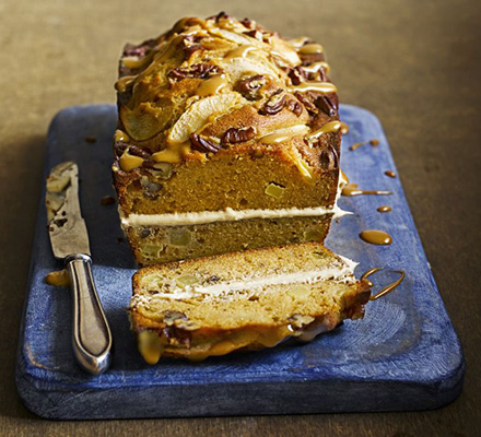 Toffee apple & pecan cake