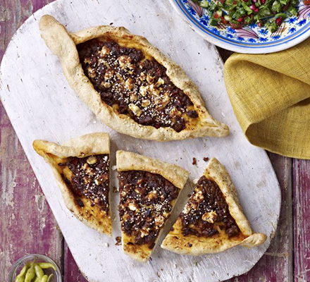 Sumac-spiced lamb pides