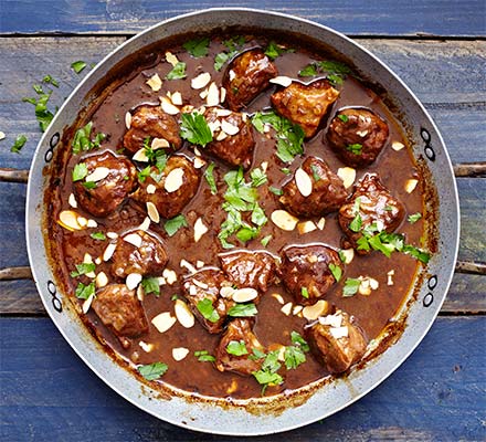 Sherry-braised pork cheeks