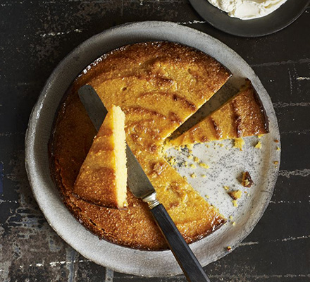 Flourless lemon & polenta drizzle cake