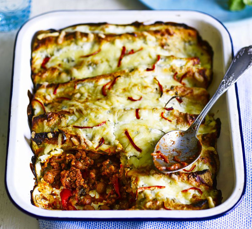 Pork & chorizo enchiladas