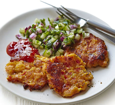 Prawn & sweet potato cakes