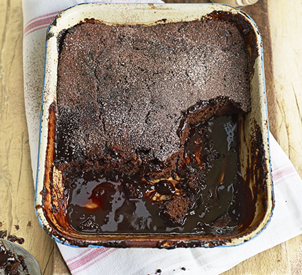 Boozy self-saucing chocolate pud