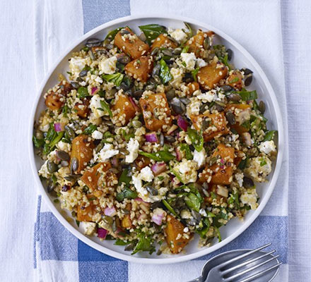 Squash, feta & bulgur salad