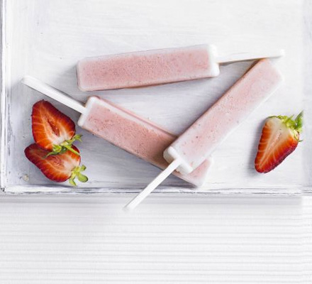 Strawberry milk pops