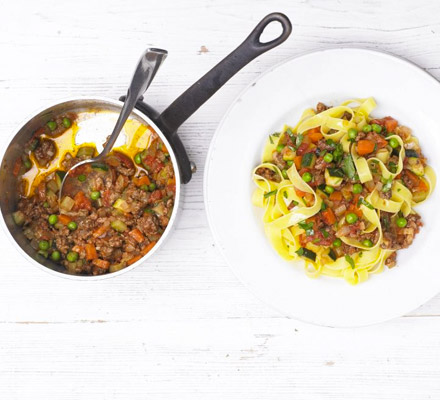 More veg, less meat summer Bolognese