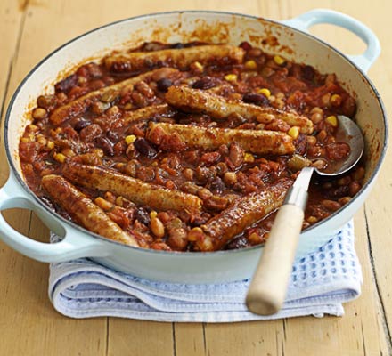 Herby bean sausage stew