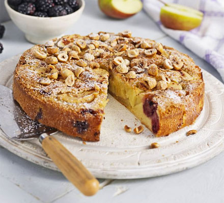 Blackberry & apple cake