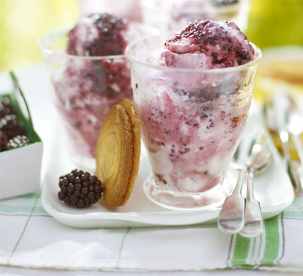 Frozen blackberry fool