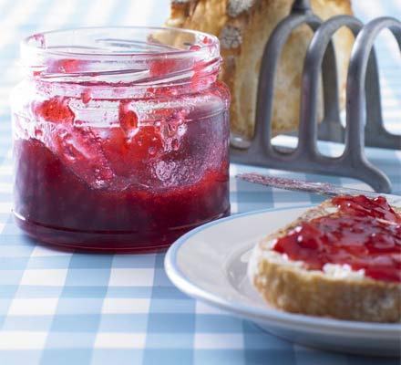 Homemade raspberry jam