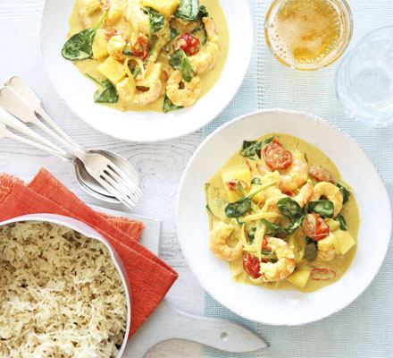 Goan prawn & coconut curry with cumin rice