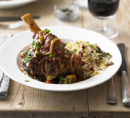 Sticky spiced lamb shanks