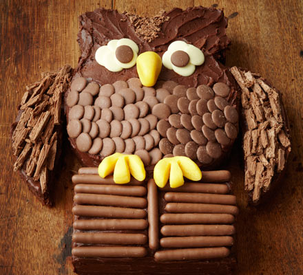 Chocolate owl cake