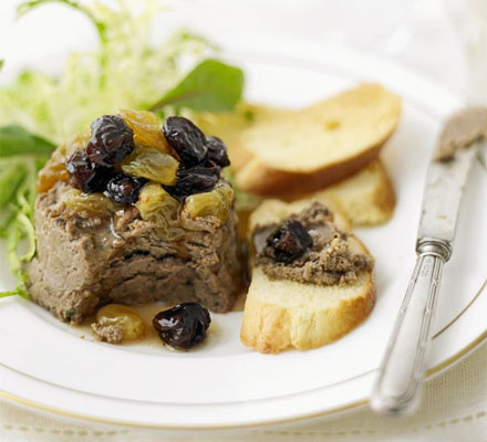 Chicken liver parfait with sultanas & raisins