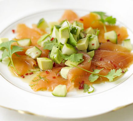 Smoked salmon with Asian dressing