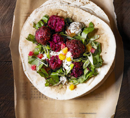 Beetroot falafel