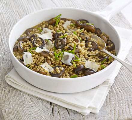 Barley, chicken & mushroom risotto