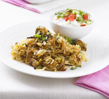 Low-fat chicken biryani