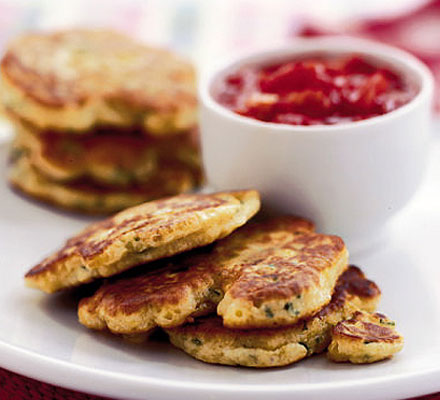 Cheesy corn cakes