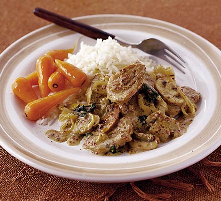 Creamy mustard pork