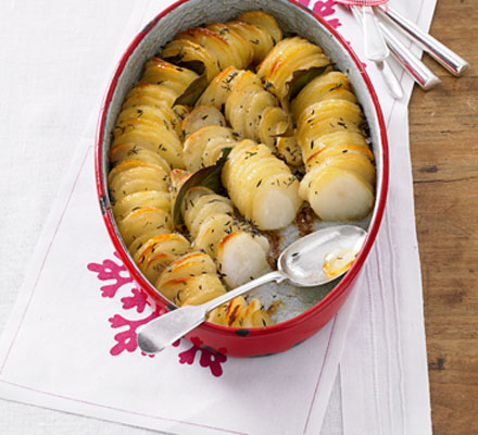 Hasselback potato gratin