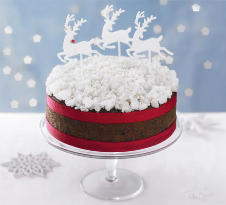 Simple snow sparkle cake