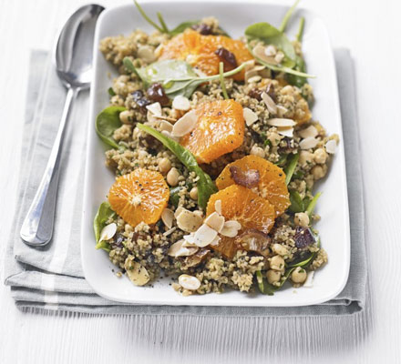 Bulgur wheat, date & clementine salad