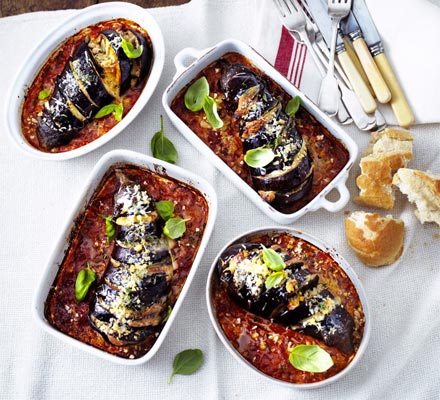 Roast aubergine parmigiana