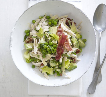 Chopped tarragon, bacon & chicken salad