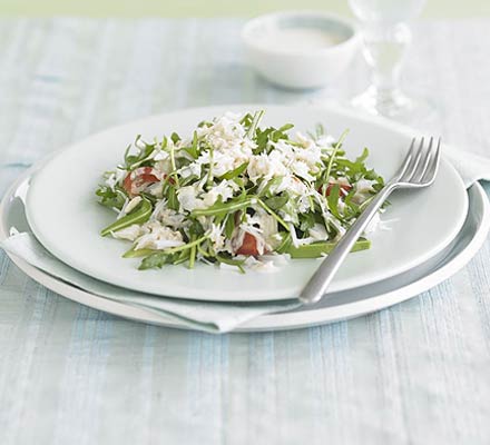 Crab, avocado & rocket salad