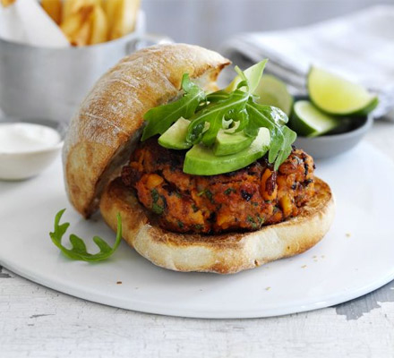 Chorizo bean burgers