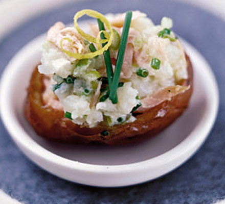 Salmon & soured cream potato bites