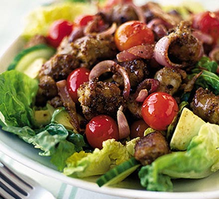 Sizzling sausage salad