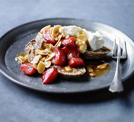 Strawberry brunch bruschettas