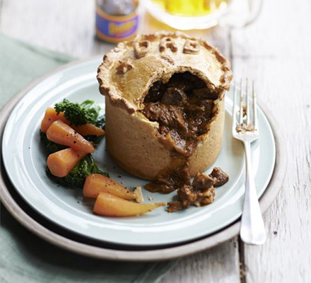 Dad’s beef, mushroom & mustard pies