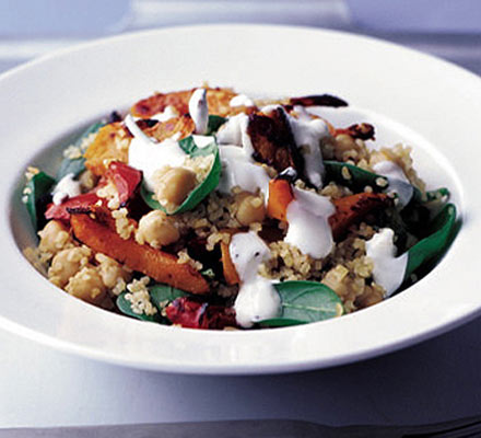 Spiced bulgur, chickpea & squash salad