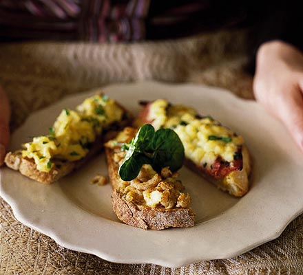 Potted shrimps & watercress on toast