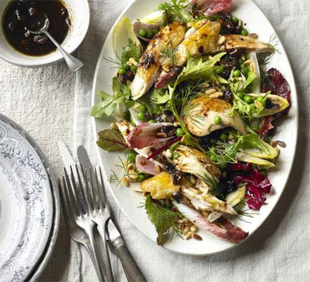 Warm chicken & chicory salad