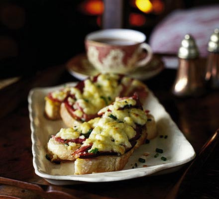 Cheshire cheese & ham on toast