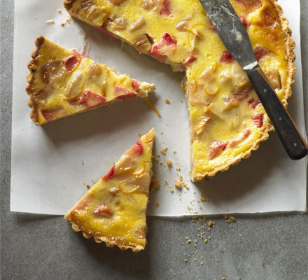 Apple, rhubarb & custard tart