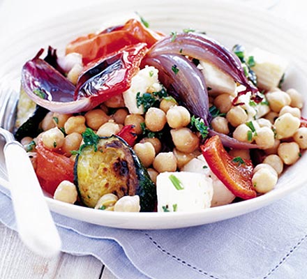 Warm chickpea salad