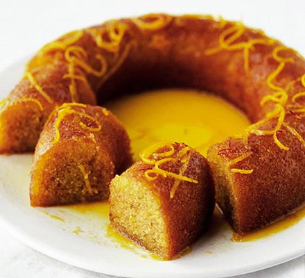 Orange & saffron syrup cake