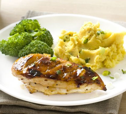 Tamarind chicken with golden mash