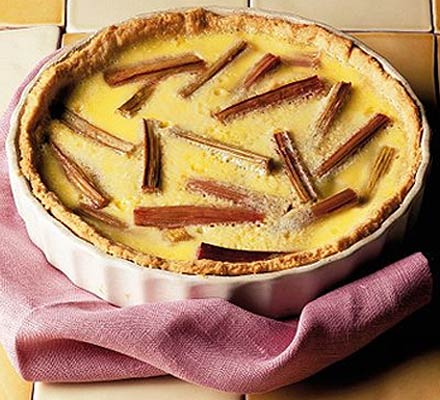 Rhubarb custard tart