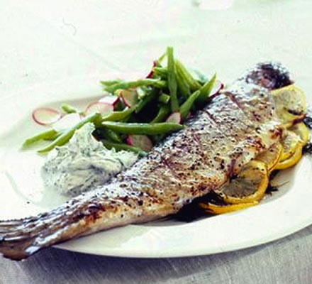 Tangy trout with a simple garden salad