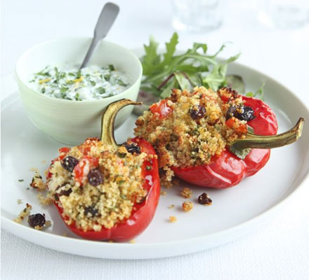 Gremolata couscous-stuffed peppers