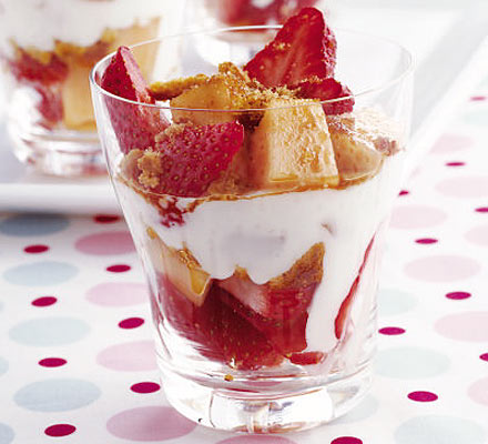 Strawberry, melon & ginger sundaes