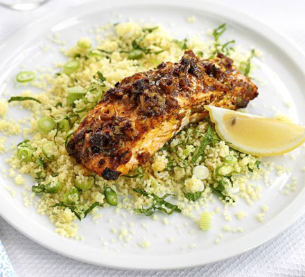 Spice & honey salmon with couscous